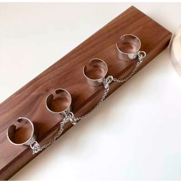 New! Punk Goth Multi-layer Chain Rings - Picture 6 of 7